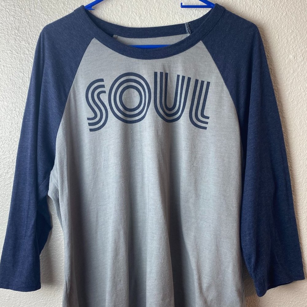 Chaser Navy and Gray Long Sleeve Tee